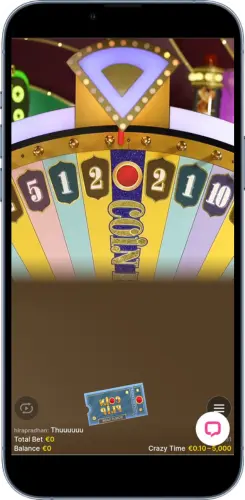 Coin Flip-bonusronde wordt geactiveerd in Crazy Time